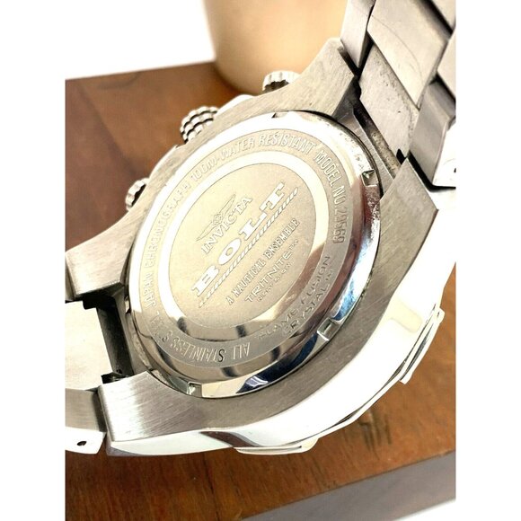 Invicta Men's Watch 29569 Bolt Quartz Chronograph Silver Black Steel 50mm Case - Picture 7 of 15
